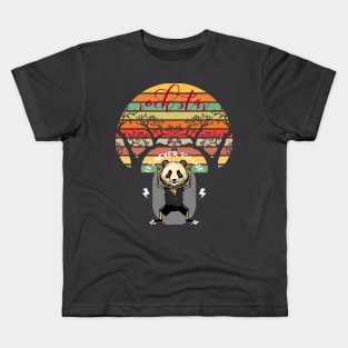 Rock Star Panda: It's Never Too Late Kids T-Shirt